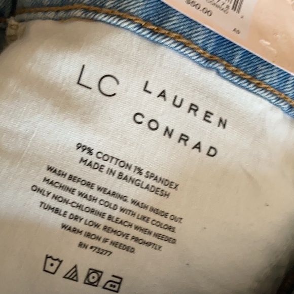 Relist7/6❌ LC Lauren Conrad super high rise Crop raw hem distressed w Slit hole - Picture 16 of 17